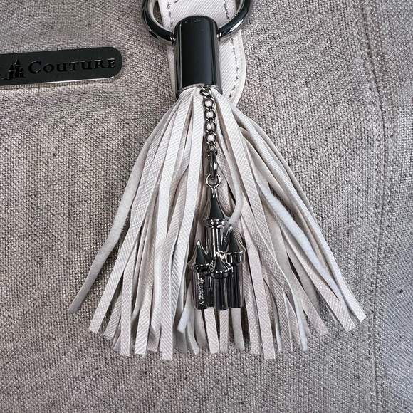 Disney Kingdom Couture tote in linen with Cinderella's castle tassel. - Picture 2 of 4